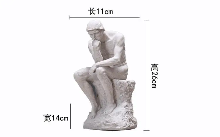 Статуя Thinker Rodin изобразительная скульптура для мужчин фигура в Стиле Ню настоящая