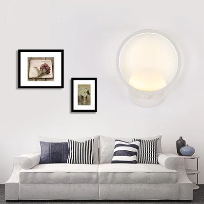 Современный светодиодный настенный светильник для Спальня кольцо круг Простой