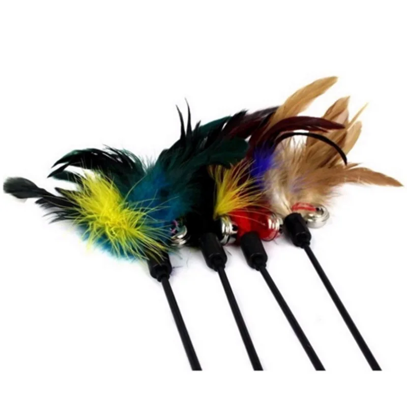 Fun Kitten Hand Created Toy Cat Feather Bell Wand Teaser Rod Bead Ball | Дом и сад