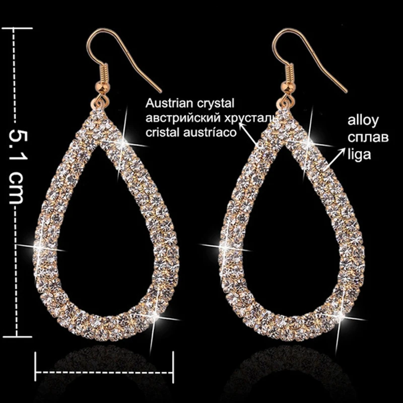 

European New hot sell ladies earring wedding party earrings Christmas earrings gift girlfriend water drop drill earrings pendant