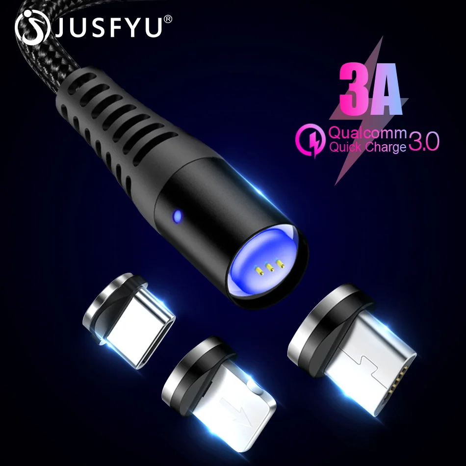 3A Магнитный usb кабель для быстрой зарядки Тип USB C магнит Зарядное устройство и