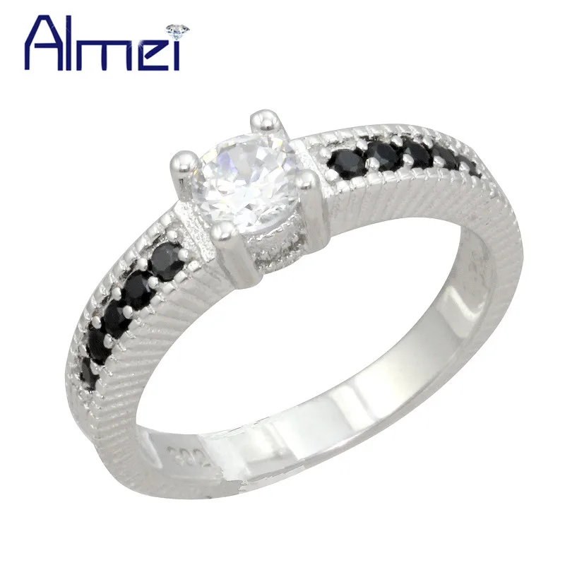 Almei 35% скидка серебряные кольца для женщин обручальное циркониевое кольцо cz