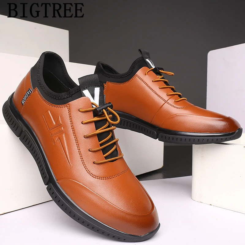 Mens Casual Shoes Hot Sale Leather Men 2022 Designer High Quality Black Sneakers Chaussures Hommes En Cuir Luxe | Обувь