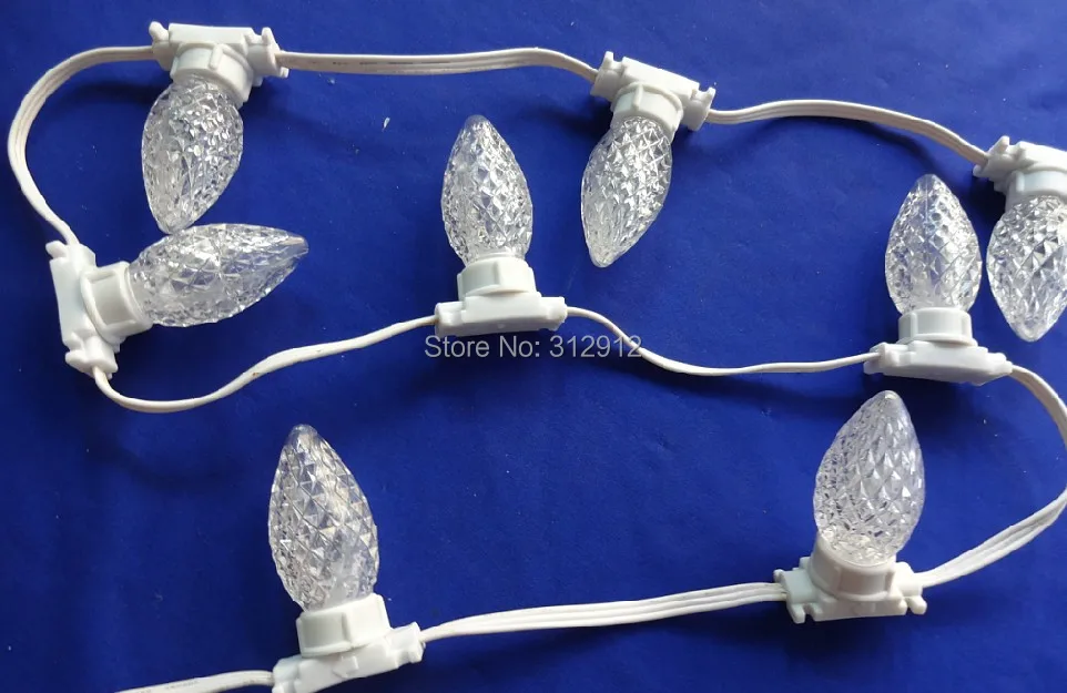 50 узлов DC12V WS2811 Светодиодный ход с крышкой C9 Водонепроницаемый RGB Полноцветный В