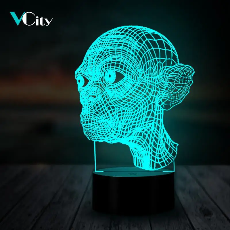 VCity 3D Ночной светильник Led Настольная лампа RGB Изменить многоцветный ing кабель
