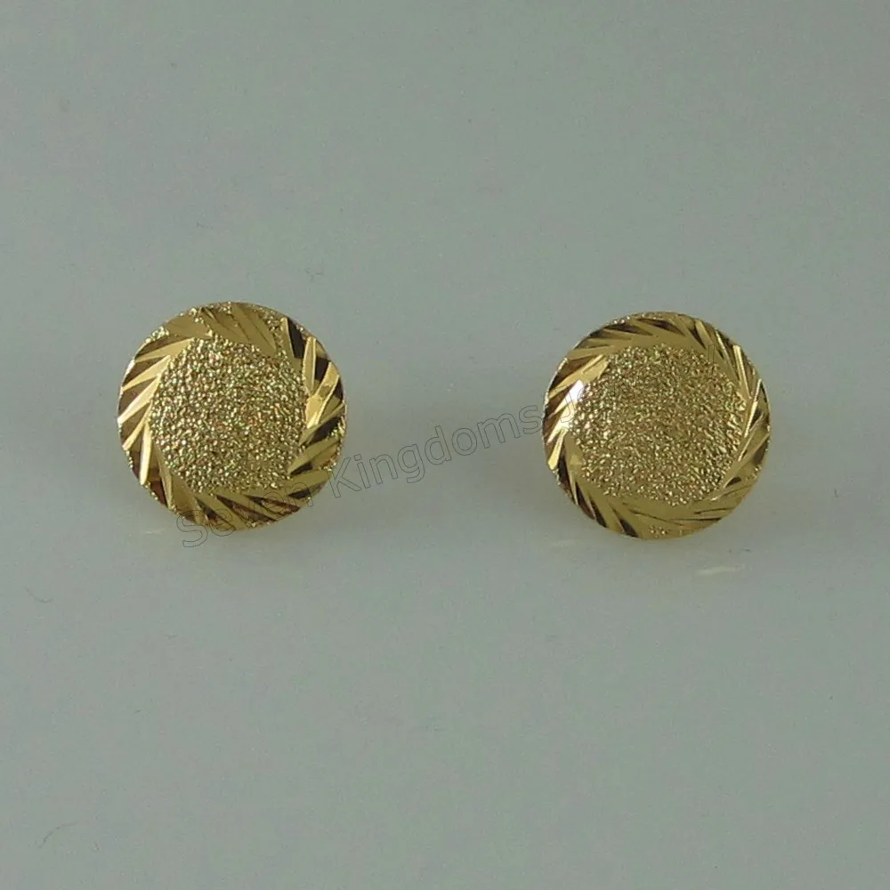 Серьги гвоздики с круглой гравировкой 14 мм 0 55 дюйма|gold fish for sale|earring blackgold pyramid stud