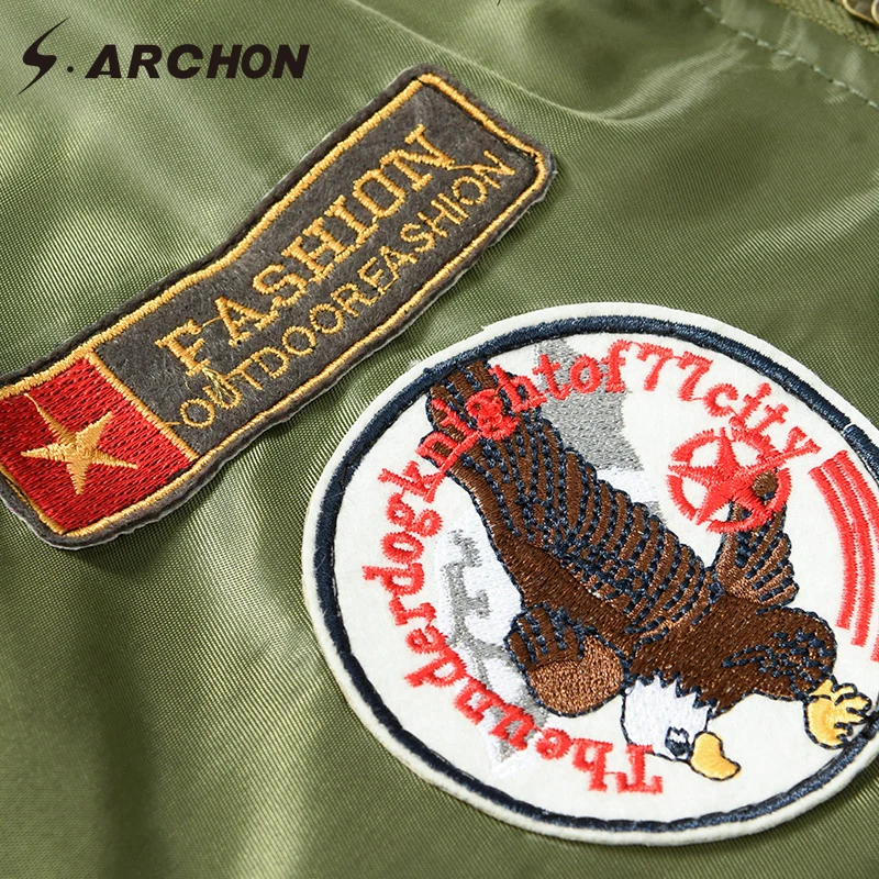 S.ARCHON зимняя теплая Толстая Военная куртка бомбер мужская ветровка с капюшоном из