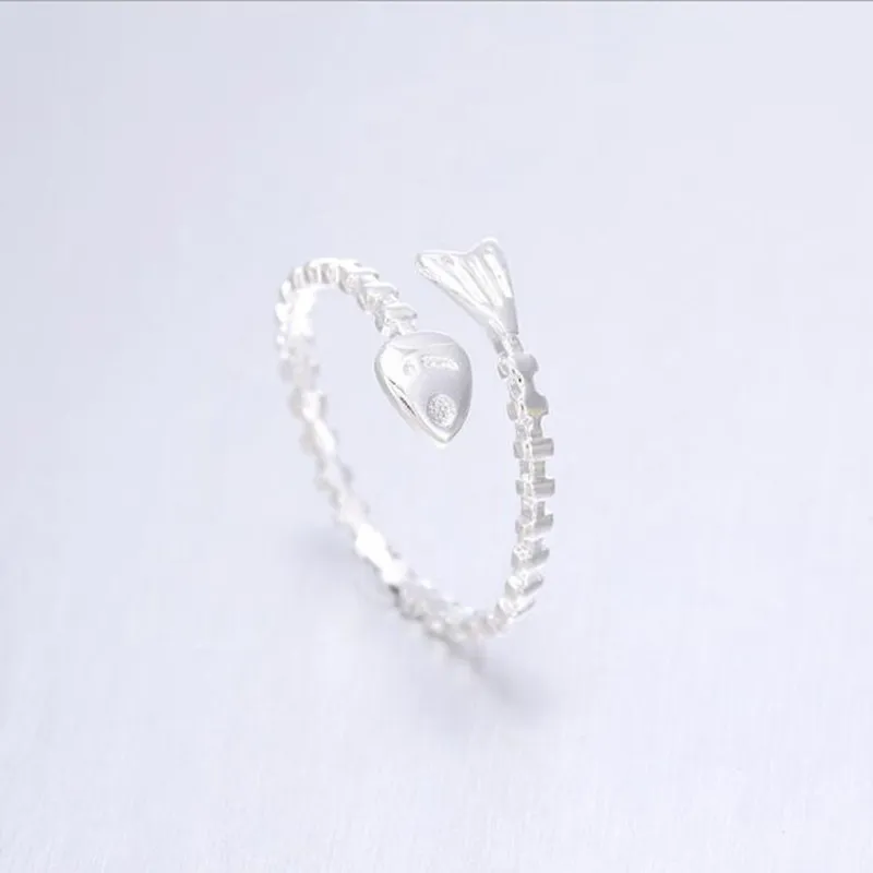 Открытое кольцо с рыбными косточками из серебра 925 пробы|open ring|fashion ringsring fashion |