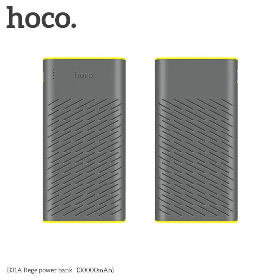 HOCO B31A power Bank 30000 мАч 18650 портативное Внешнее зарядное устройство Универсальный мобильный телефон power Bank 30000 мАч быстрое зарядное устройство s - Цвет: gray