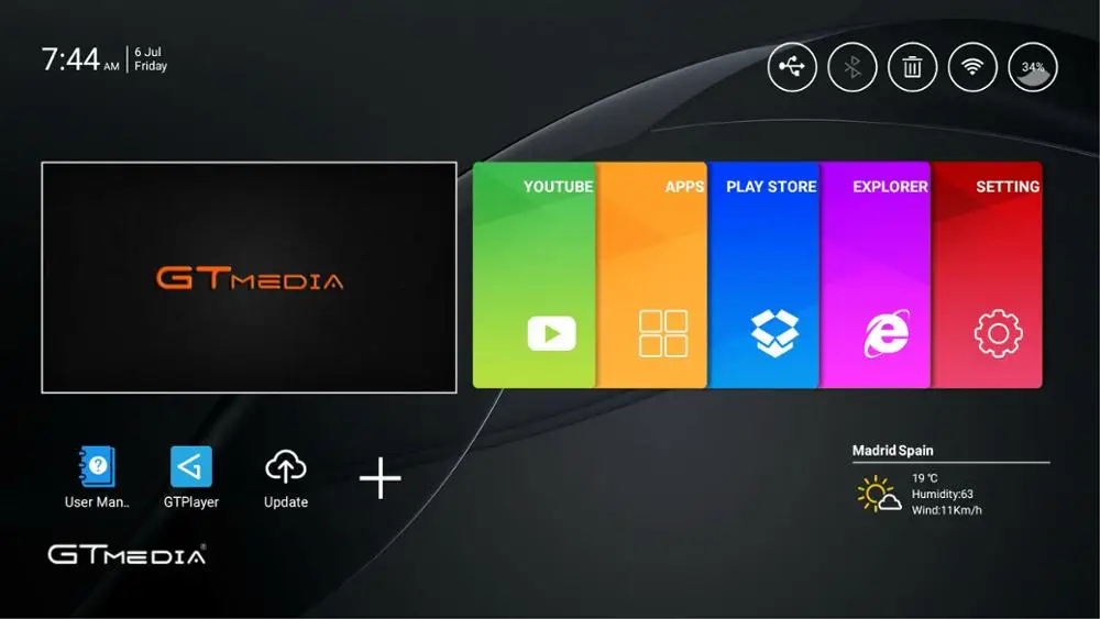Freesat GTmedia GTS DVB S2 спутниковый ресивер Amlogic S905D Android 6 0 комбо ТВ коробка 2 Гб RAM 8 ROM BT4.0