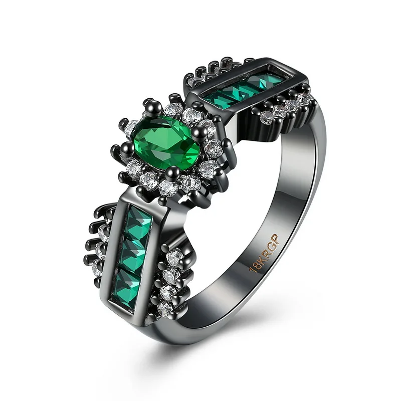 Удивительные черный пистолет Цвет Овальные бриллиантовой огранки кубический