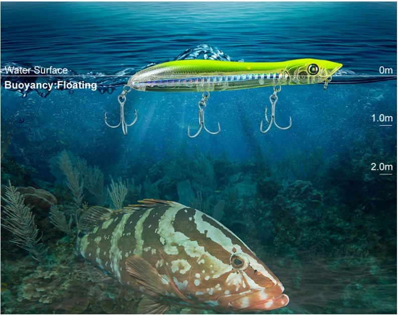 1pcs Topwater Snake Head Popper Fishing Lure 113mm 14g Plastic Hard Baits Lure Fishing Iscas Artificial Para Pesca