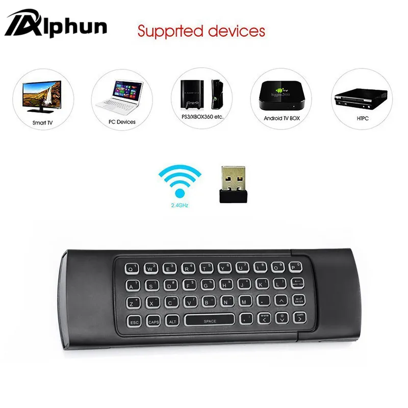 Пульт дистанционного управления Alpnun MX3 L Air mouse с подсветкой и беспроводной