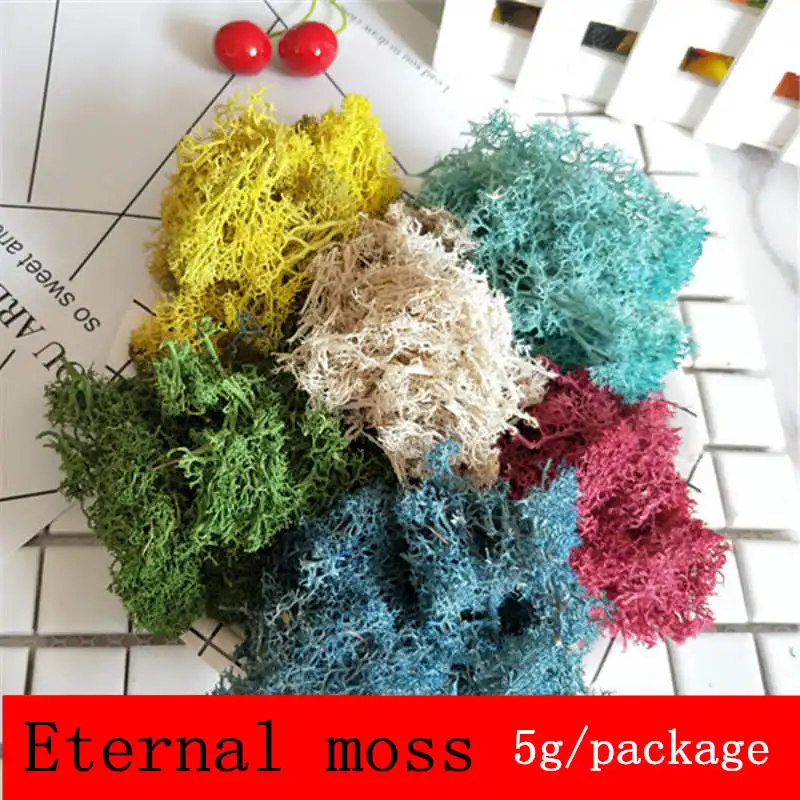 

5g / bag keep dry green moss DIY decoration plant artificial hay flower decoration flower pot decoration grass