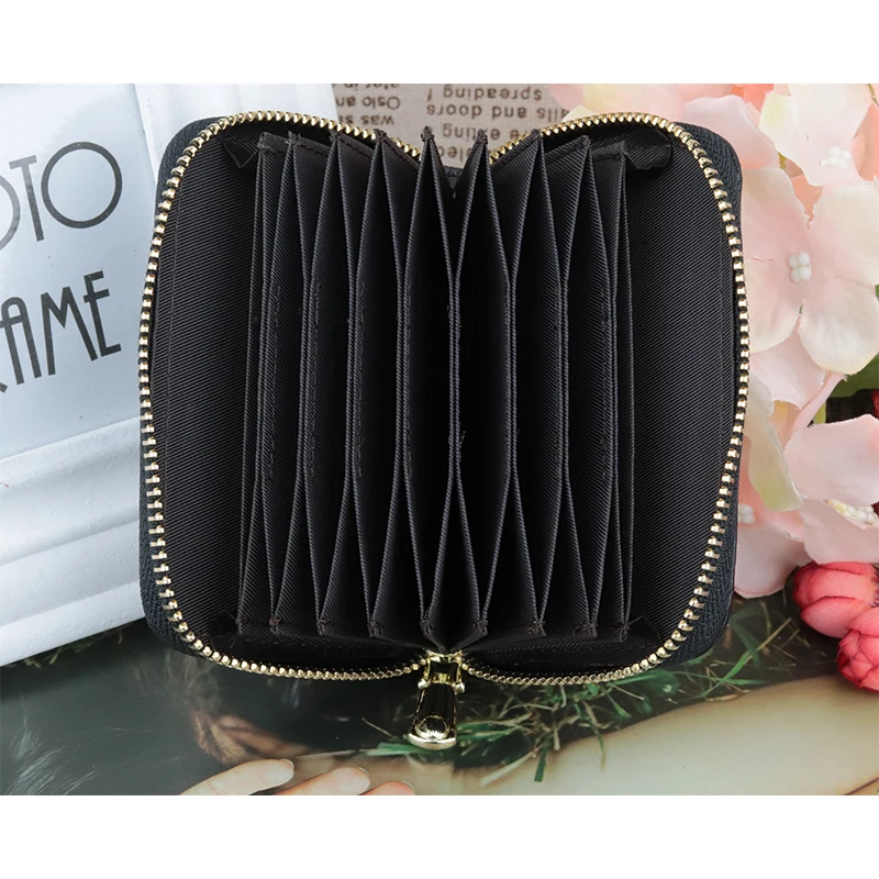 Premium 100% Genuine Leather Unisex Businessmen Card Holders Hot Brand Large Capacity Organ Style Credit Card Wallets Card Case