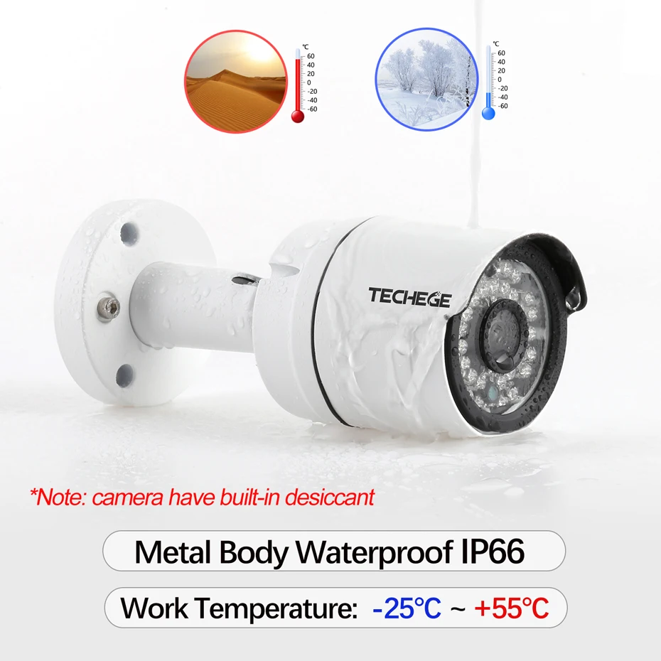 Techege HD 1080 P Аудио POE ip камера водостойкая безопасность Onvif видеонаблюдение система