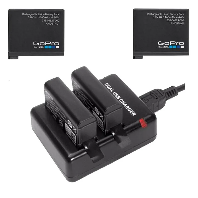 

Clownfish Dual Charger GoPro Hero 4 Original Battery for Gopro Camera 401 Hero4 Charging Case/Box Action Original Accessories