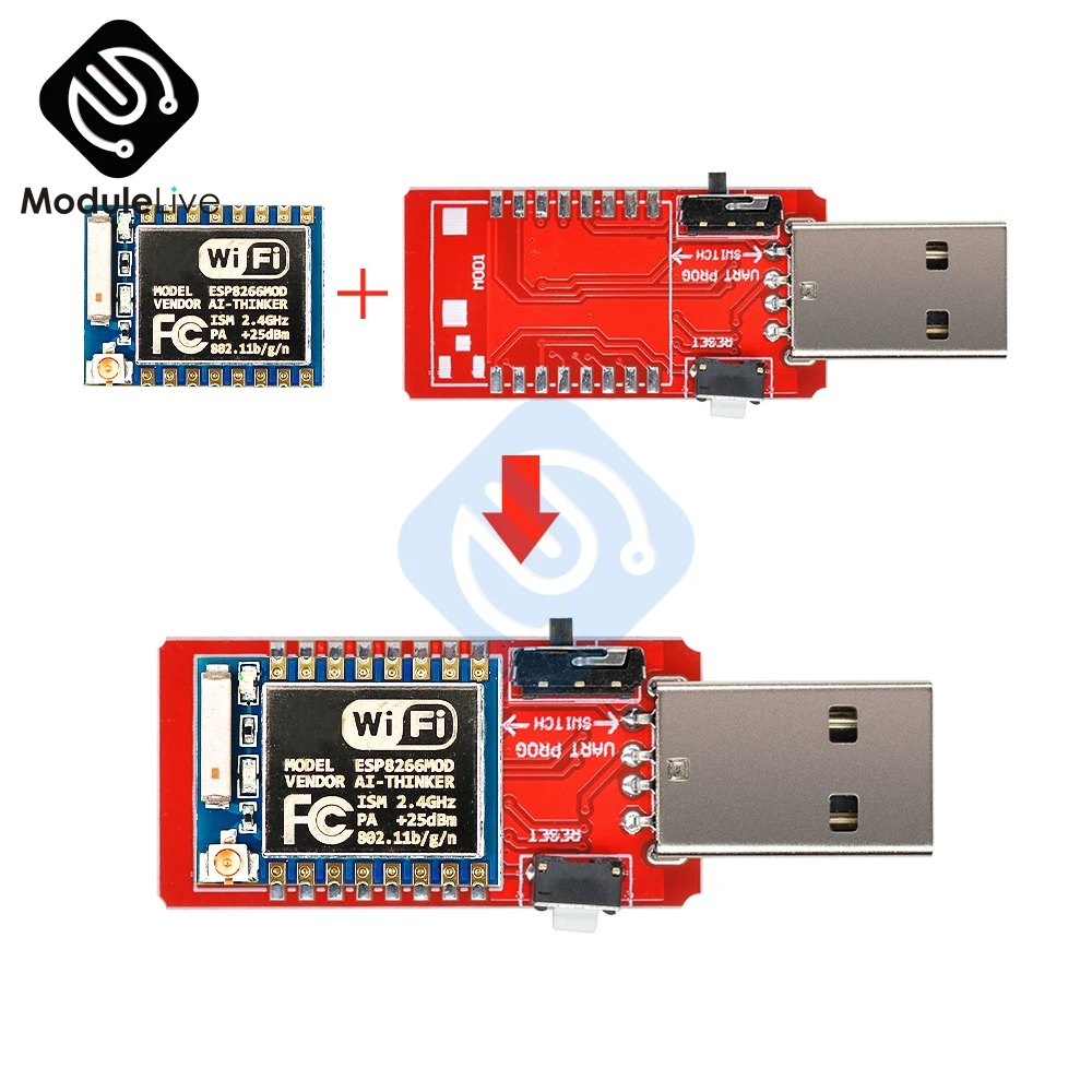 USB к ESP8266 ESP 07 Wi Fi модуль Встроенная антенна для TTL модуля драйвера CH340G беспроводной