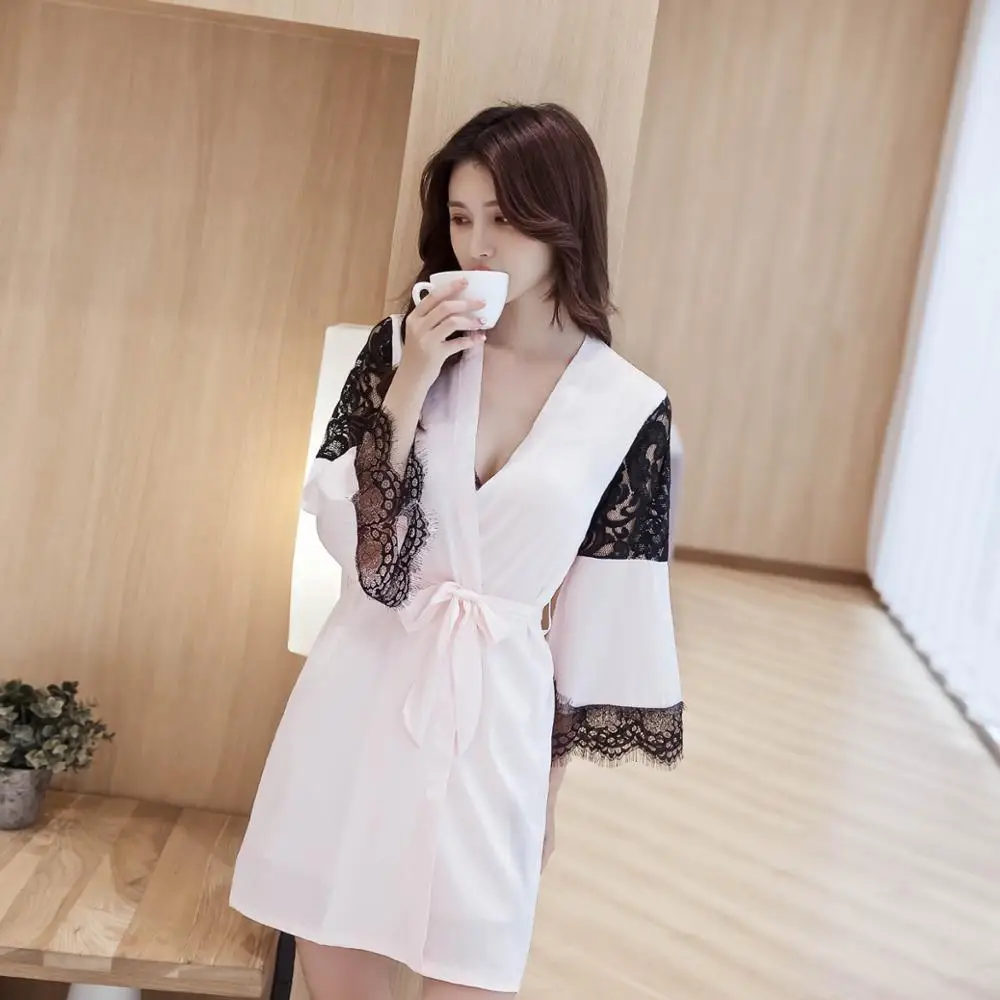 

Lace Patchwork Satin Sleepwear Sexy Lace Pajama Set Ice Silk 2Pcs Pajama Set Home Clothes Women's Rayon Pajamas Satin Pyjamas