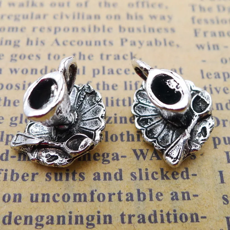 

30pcs Coffee cup Charms Antique silver pendants13*13mm 2.6g Handmade Jewelry Making DIY Supplies European Alloy accessories Hot