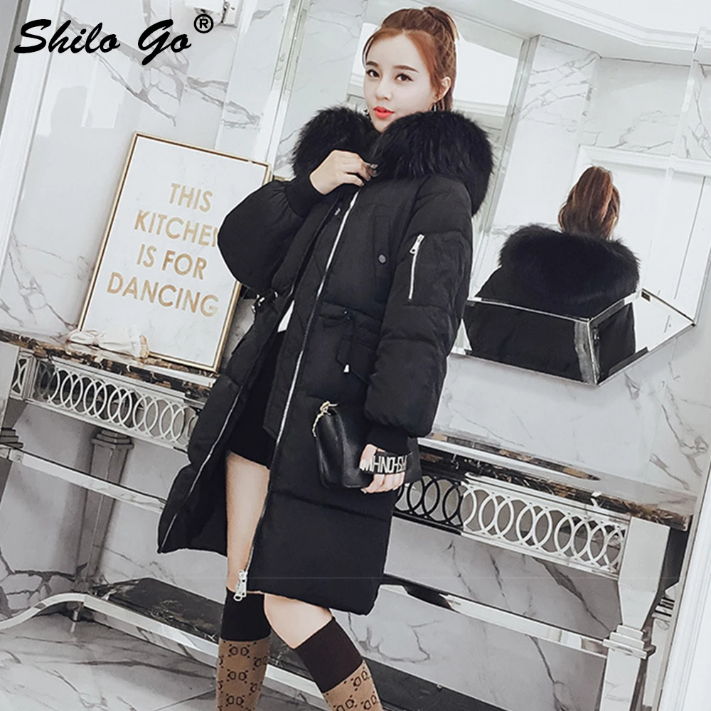 Шикарная уличная одежда SHILO GO в Корейском стиле женские парки с меховым