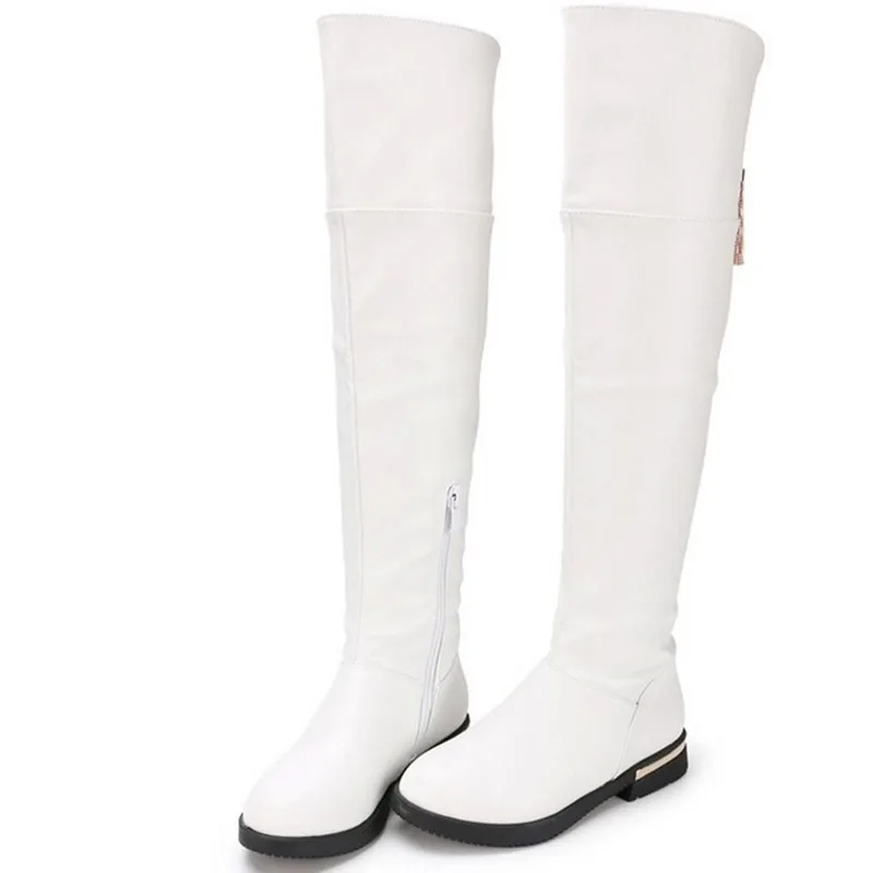 Новинка 2017 года ближайшие осень зима модные ботинки для девочек Ботфорты высокие