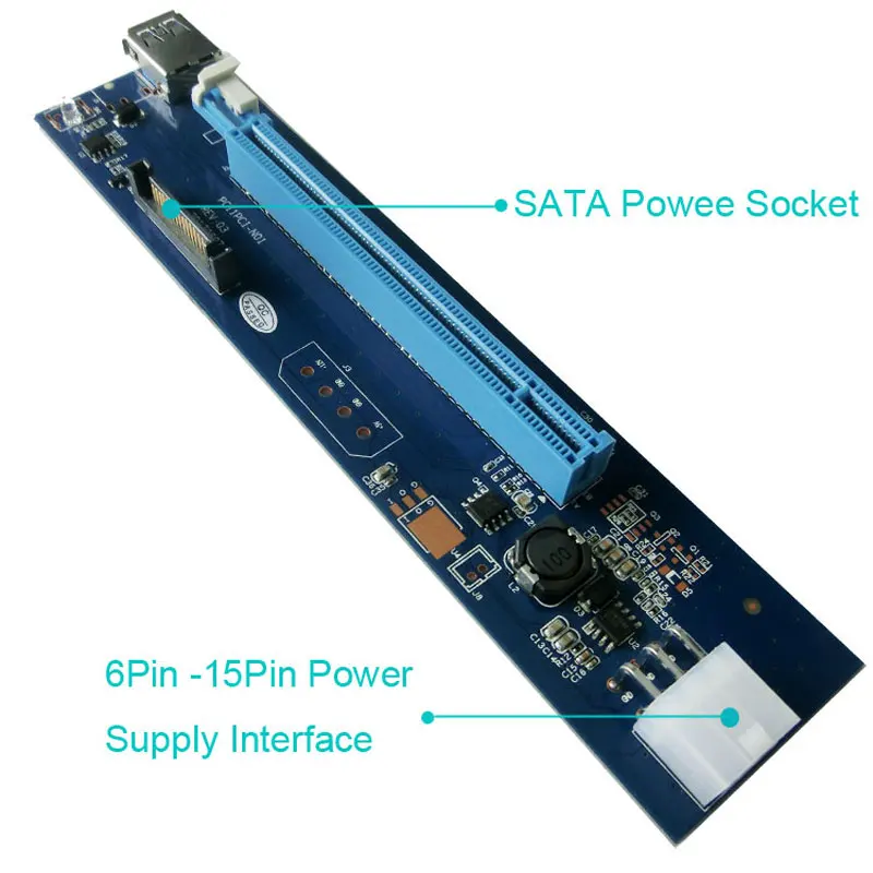 Бесплатная пробная версия IT GO 6 шт. PCI Express PCIe x1 к x16 переходная карта 60 см USB 3 0