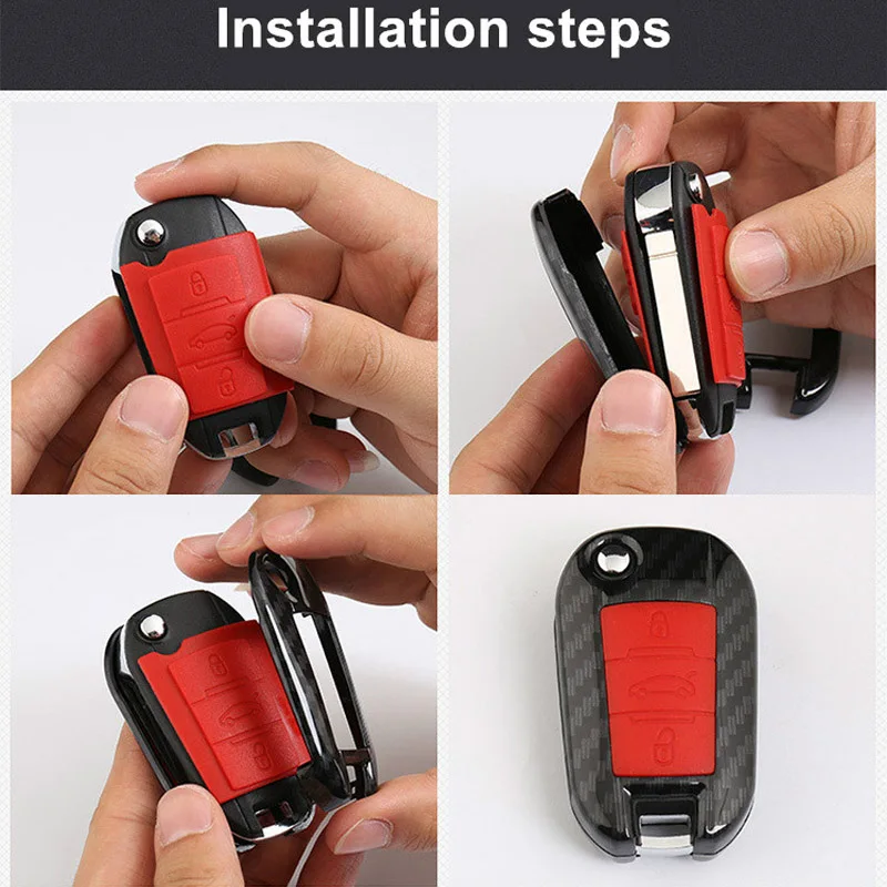 For Peugeot 301 308 308S 408 2008 3008 4008 5008 Carbon Fiber Car Remote Key Fob Cover Case Holder Protect Accessories | Автомобили и