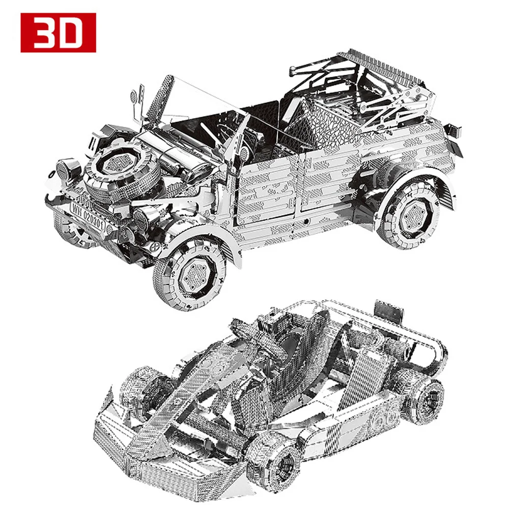 Металлический 3D нано пазл VW82 набор для сборки автомобиля лазерная вырезка 2