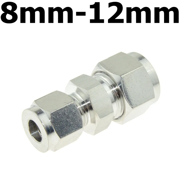 8mm-12mm Фитинг для компрессора редуктор соединение 1/" 1/4" 1/" 6 мм 8 мм 10 мм 12 мм OD Трубы наконечник муфта соединитель из нержавеющей стали 304 - Цвет: 8mm-12mm