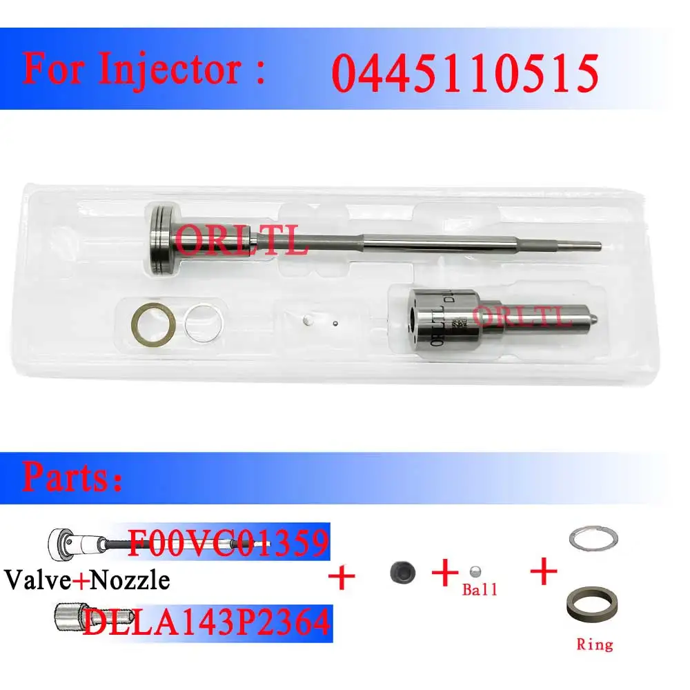 

ORLTL Valve F00VC01359 Spare Part Repair Kit, Diesel Injector sprayer DLLA143P2364(0433172364) For 0445110515