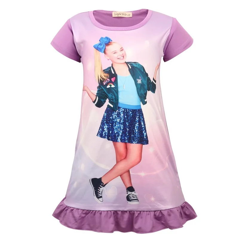Новые летние платья для девочек Jojo Siwa детская одежда сна дня рождения радужная