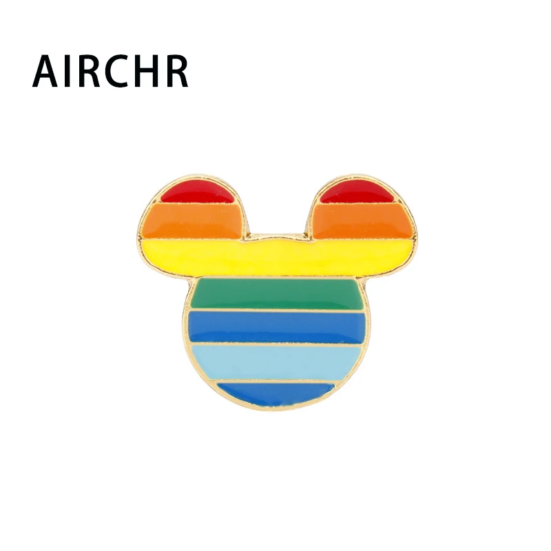 Аниме Мышь мультфильм булавки Радуга Би Прайд ЛГБТ значок милые 10 штук в партии |