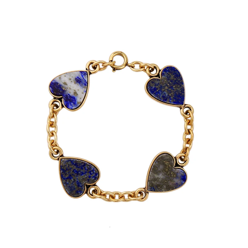 Оптовые цены высокое качество темно синий браслет с сердцем романтические