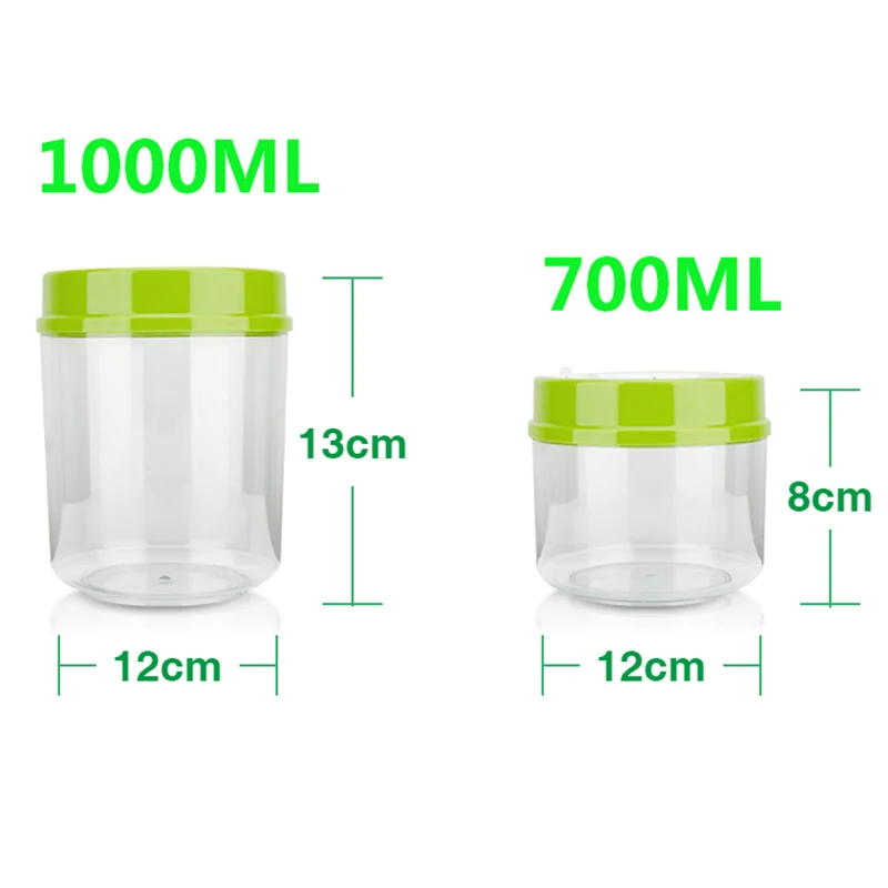 700ML 1000ML LAIMENG ручной вакуумный контейнер для пищевой работы с вакуумной упаковочной машиной Лучшие Вакуумные канистры 2 шт. с насосом S186 - Цвет: 700ML 1000ML