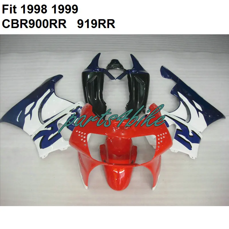 Бесплатный комплект обтекателей для Honda CBR900RR 1998 1999 Красный Белый Черный