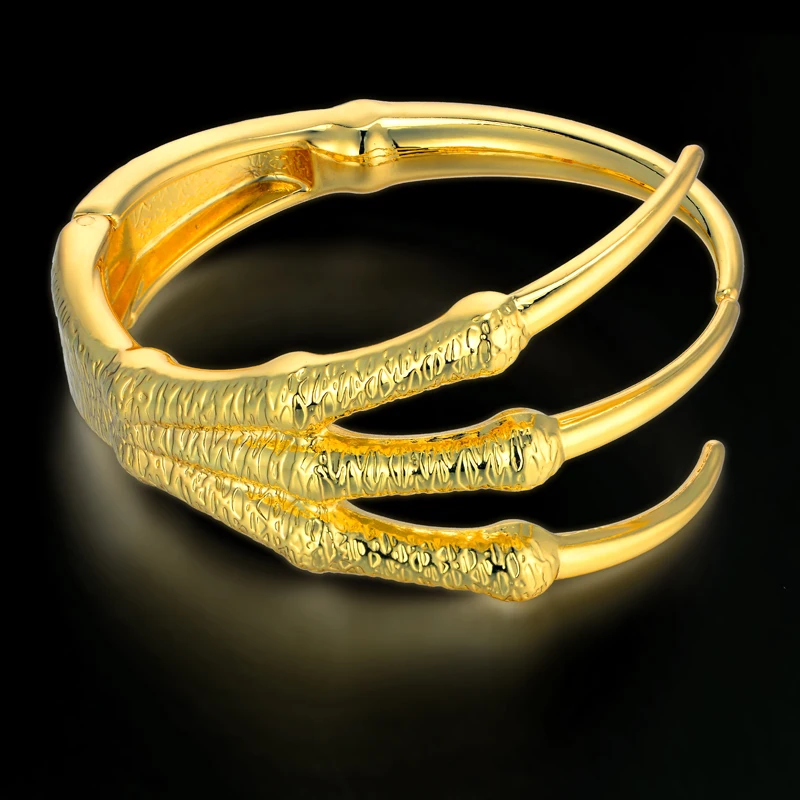 Мужской/женский браслет в готическом стиле золотистый/черный с застежкой