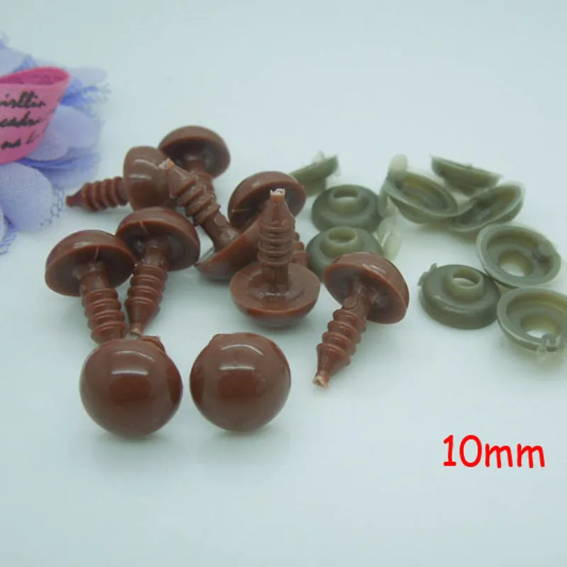 Защитные Глаза светло-коричневого цвета 10 мм пластиковые кукольные глаза