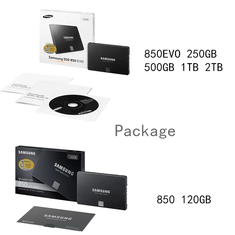 Samsung SSD 120 ГБ 850 Внутренний твердотельный диск HD EVO 250 500 1 ТБ жесткий sata 3 2.5 для