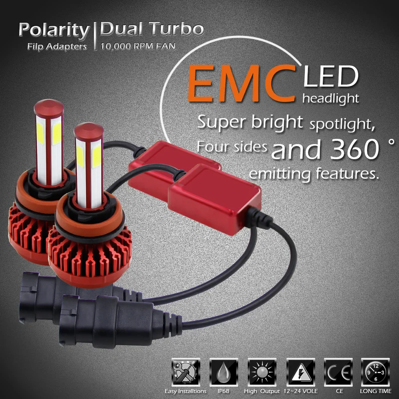 300 Вт 6000K 15000LM H4/9003/HB2 H8/H9/H11 H7 HB3/9005/H10 HB4/9006 Автомобильные светодиодные фары