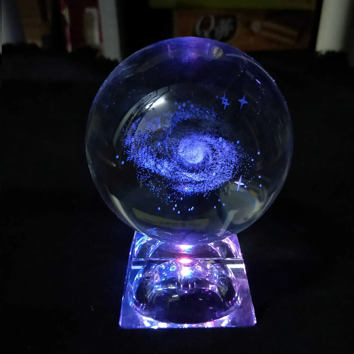 8 см Лазерная гравированная кварцевая солнечная система шар 3D миниатюрная модель планеты светодиодный Кристальные шарики-сферы Глобус астрофиле домашний декор