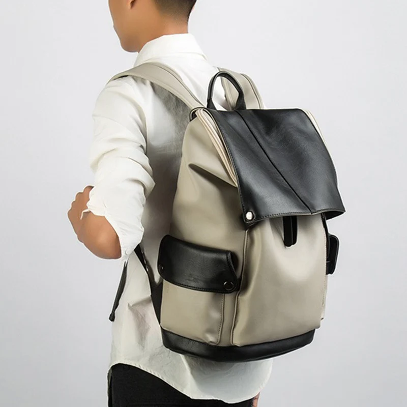 Модные сумки мужской кожаный рюкзак дорожный студенческий подростковый Mochila Escolar