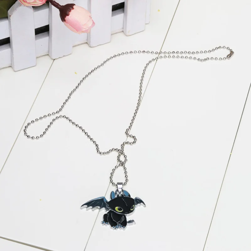black necklace Как приручить дракона 2 Беззубик, ночная фурия подвесное ожерелье брелок Брелоки - Цвет: black necklace