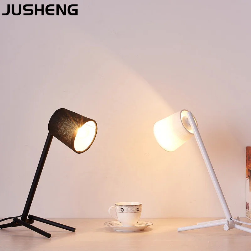 JUSHENG Nordic Mini Table Lamp Modern Style Restaurant Decoration Bedroom Art Decor Desk lamp Lighting Fixtures indoor | Лампы и