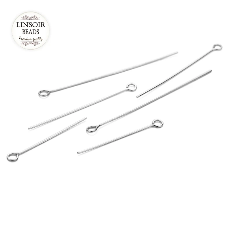 Wholesale 100pcs/lot Length 20 25 30 40 50 70mm Silver Stainless Steel Hole Head Pins For Diy Jewelry Making pins Findings | Украшения и