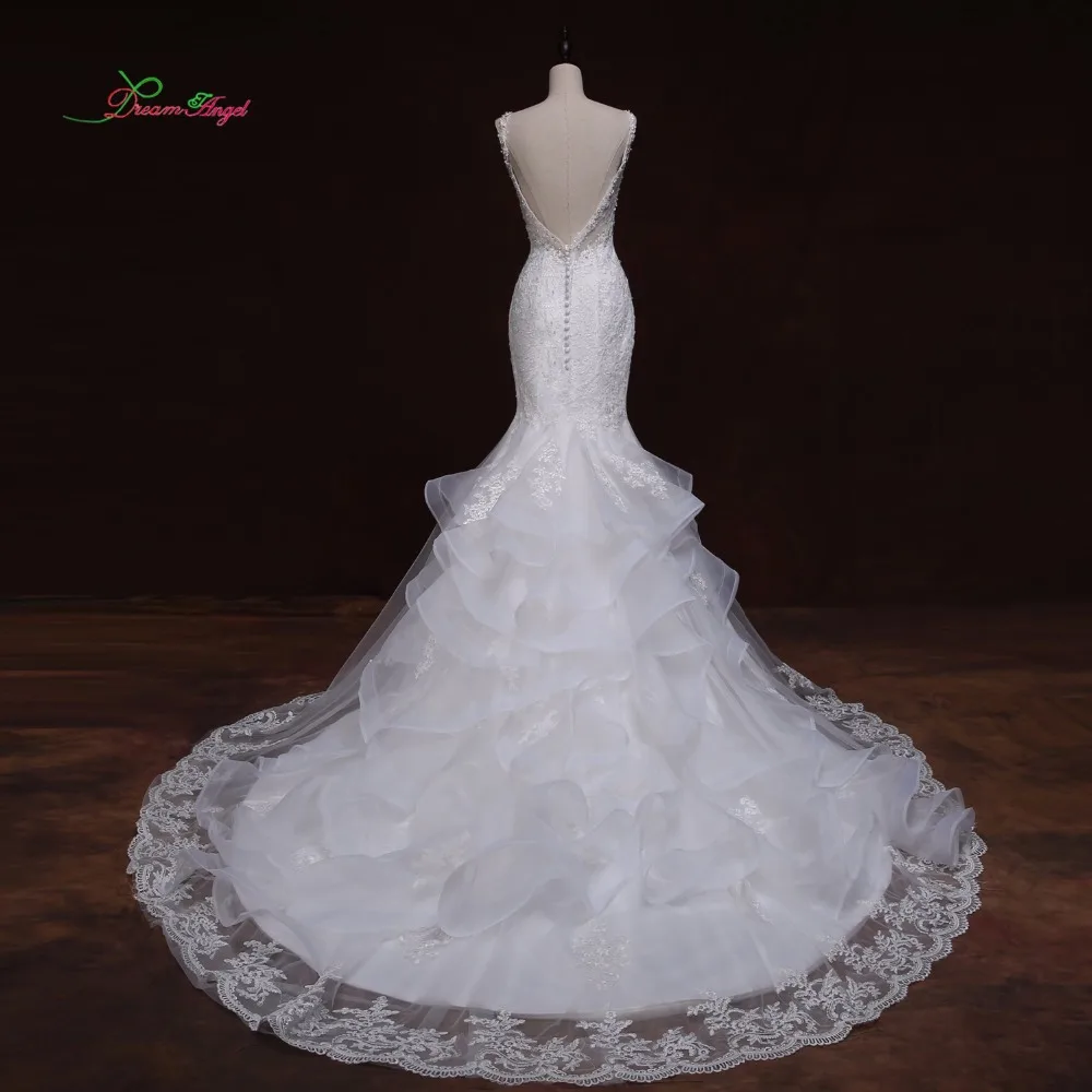 Fmogl сексуальные милые с открытой спиной Русалка свадебное платье 2019 аппликации