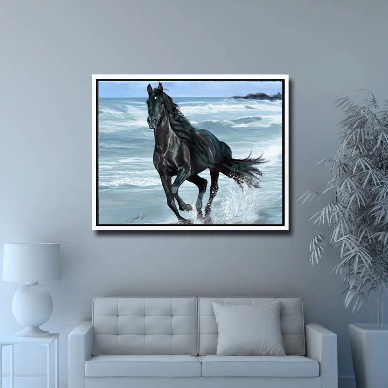 Новый DIY полный набор для рисования с круглыми камнями и полотном картина