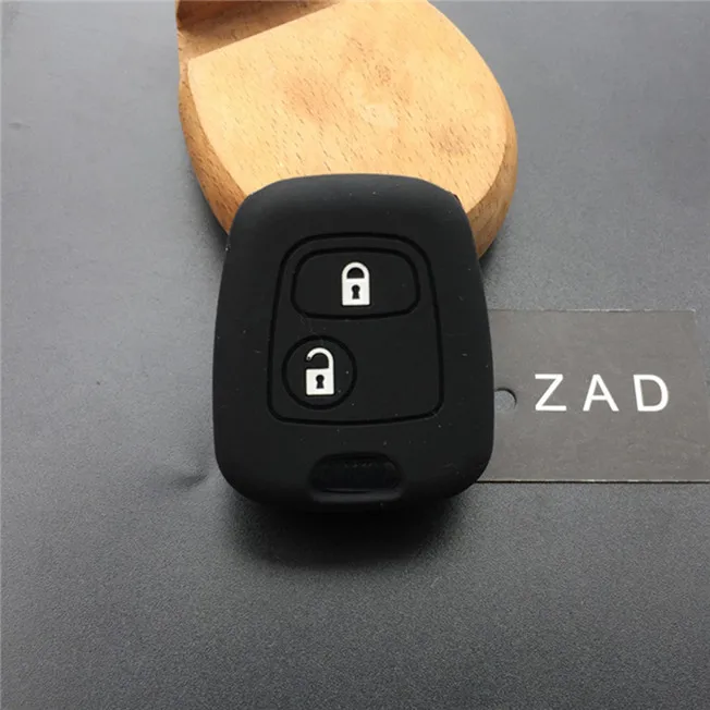 ZAD 2 кнопки силиконовый чехол для ключа автомобиля чехол для Citroen C1 C2 C3 Pluriel C4 C5 C8 Xsara Picasso чехол для ключей - Название цвета: Черный