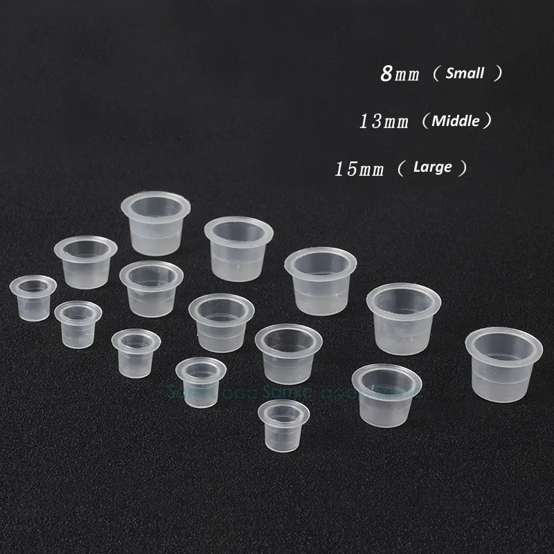 1000pcs Silicone Tattoo Ink Cup Big Small For Permanent Makeup Eyebrow Pigment Container Cups Disposable Accessor | Красота и