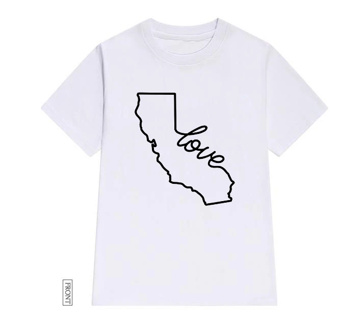 Футболка California Love для женщин Повседневная хлопковая хипстерская забавная